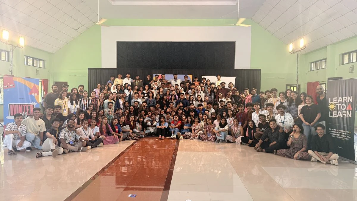 More than 100 makers together at TinkerHub Winter Camp 2025
