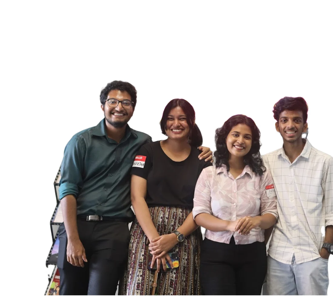 Four members of the TinkerHub community together