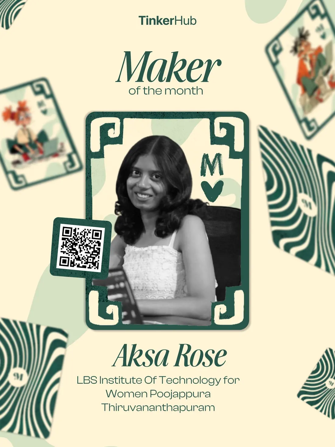 Aksa Rose, from her TinkerHub Maker of the Month post